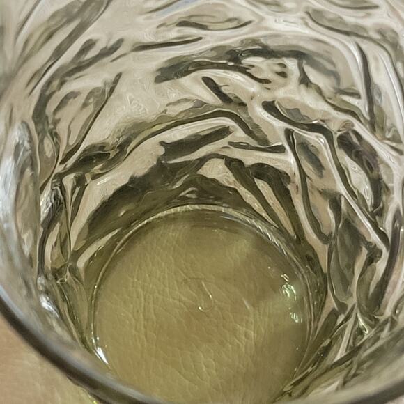 Vintage Libbey Avocado Green Crackle Pattern Juice Drinking Glasses Set of 3 - Picture 4 of 10